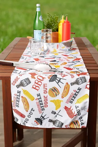 Miniatura 9 de DII Colección de mesa para exteriores, resistente a las manchas y al agua, 14x72, barbacoa