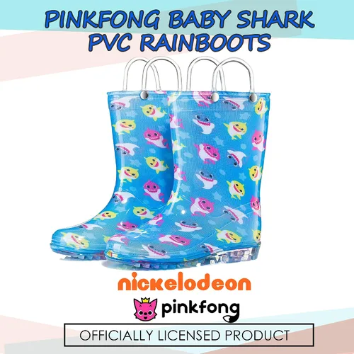 Miniatura 5 de Nickelodeon Baby Shark - Botas de lluvia impermeables de PVC con asas fáciles de poner