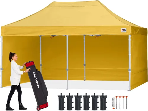 Miniatura 53 de Abccanopy - Toldo de 10 x 10 pies, con paredes laterales, sombra instantánea, con bolsa con ruedas para guardarlo. Incluye 4 bolsas de lastre, Azul