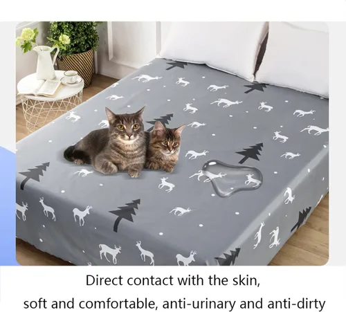 Miniatura 7 de SIELUNO Sábanas planas impermeables ligeras, protector de colchón, fundas protectoras de muebles para cama de tamaño matrimonial B-90.6 x 98.4 in