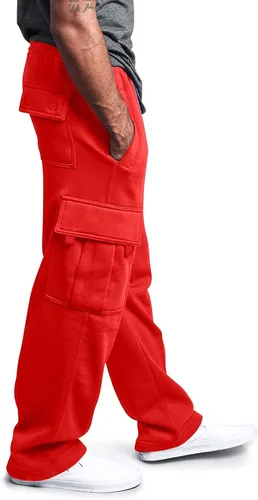 Miniatura 2 de GDJGTA Pantalones cargo para hombre, casuales, atléticos, de algodón, holgados, rectos, con múltiples bolsillos