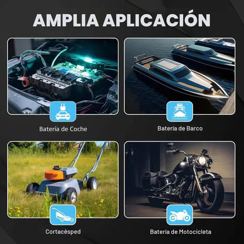 Miniatura 8 de ECO-WORTHY Cargador de batería inteligente automático de 12V 5A y pantalla LCD del mantenedor para la batería de plomo ácido y litio (LiFePO4)