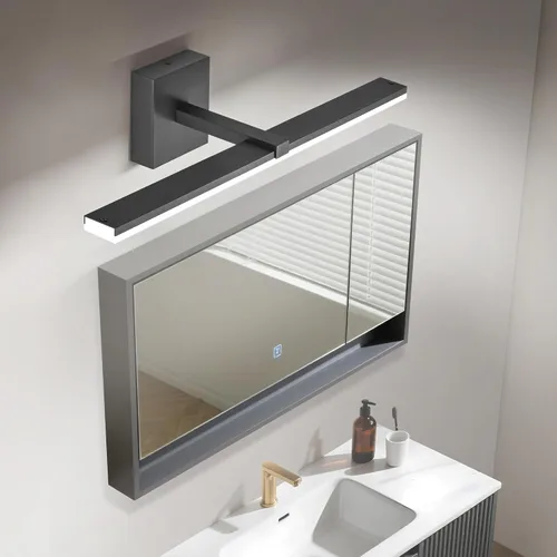 Miniatura 54 de Luz de tocador de baño negra de 32 pulgadas, LED moderna, 3CCT, regulable, 24 W, luminarias de baño sobre espejo 3000 K/4500 K/6000 K, 3