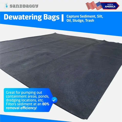 Miniatura 8 de Sandbaggy Bolsas de deshidratación – fabricadas en Estados Unidos – Filtros sedimentos, limo, aceite, lodos – Uso para sitios de construcción