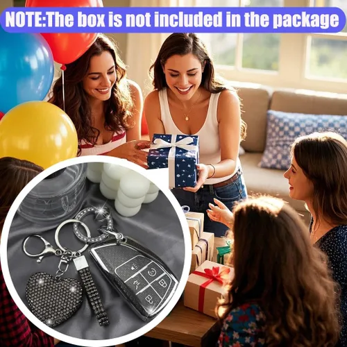 Miniatura 6 de Funda para llavero con llavero de diamante compatible con Chevy Chevrolet Tahoe Suburban GMC Yukon Denali Silverado 2021-2024 protector de llave