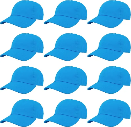Miniatura 146 de Gelante Gorras de béisbol 100% algodón liso en blanco tamaño ajustable al por mayor a granel de 12