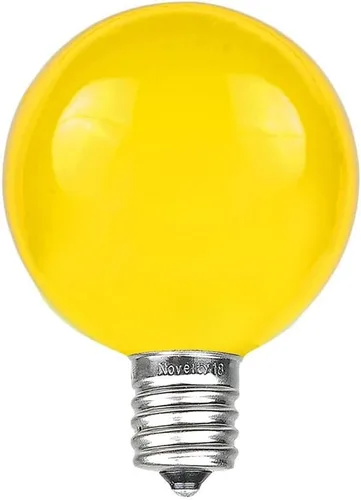 Miniatura 13 de Novelty Lights Paquete de 25 bombillas G40 multicolor para exteriores, bombillas incandescentes de vidrio con 3000 horas de vida útil, bombillas