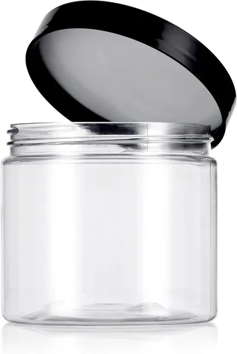 Miniatura 8 de Frascos x 6 unidades recargables, de plástico transparente, libre de BPA, de 16 oz, con etiquetas.