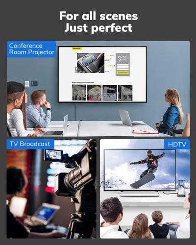 Miniatura 6 de Cable DisplayPort a HDMI 4K de 20 pies, [carcasa de aluminio, trenzado de nailon] de alta velocidad (1440P 60Hz, 1080P 120Hz) Cable unidireccional