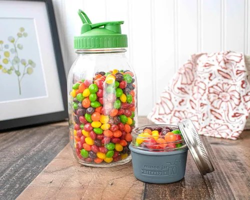 Miniatura 3 de Mason Jar Lifestyle - Fundas de silicona de 4 onzas para proteger bolas pequeñas, Kerr, tarros de conservas acolchados (gris carbón, paquete de 2)
