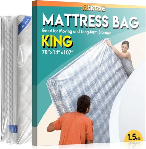 Bolsa de plástico para colchón para mudanza y almacenamiento, funda impermeable para colchón, protector de colchón para suministros de mudanza -