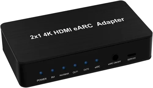 Miniatura 5 de Interruptor HDMI con extractor de audio eARC, interruptor HDMI 4K60Hz 4 en 1 con salida de audio, compatible con control remoto IR, 18Gbps