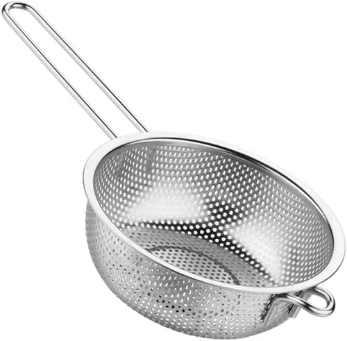 Miniatura 9 de KALLORY Colador de arroz Colador de malla fina con asa Colador de acero inoxidable fino para fregadero de grasa Cesta de fregadero de arroz Lavado