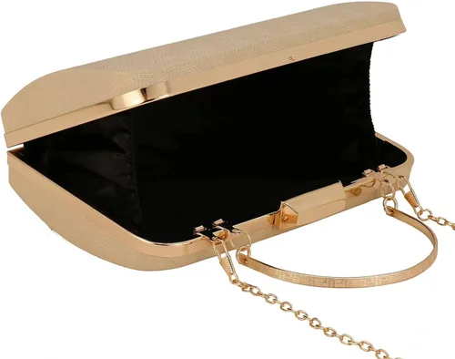 Miniatura 6 de ZHANNI Elegante caja de embrague de noche para mujer con marco de metal bolso de noche bolso de mano boda graduación fiesta novia embrague