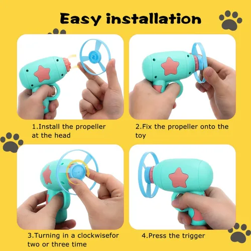 Miniatura 5 de 1 Unidades Divertido Gato Fuera Del Gatito Lanzador Pistas De Gato Platillo Lanzador De Discos Disparo Interior Interactivo Juguete Volador Disco