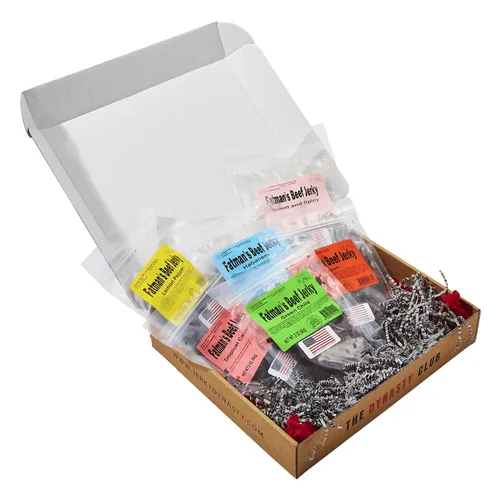 Miniatura 3 de Jerky Dynasty Fatman's Beef Jerky - Paquete variado de 6 sabores que incluyen habanero picante, chile verde y cebolla de ajo salada, paquete variado