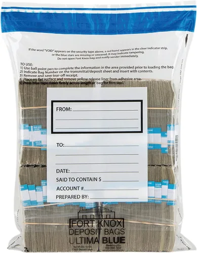 Miniatura 2 de BankSupplies Ultima - Bolsas de depósito transparentes de doble bolsillo azul 9 pulgadas de ancho x 12 pulgadas de alto Paquete de 500