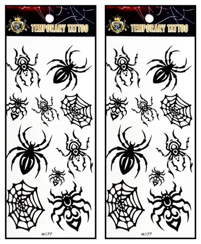 Miniatura 22 de Tatuajes 2 hojas de plumas negras de fantasía temporales tatuajes adhesivos falsos cuerpo brazo pecho hombro tatuajes para adolescentes, hombres