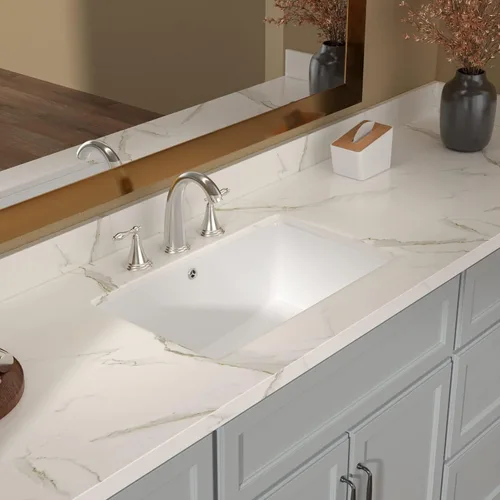 Miniatura 14 de Lordear Fregadero de baño blanco con un agujero de 24 x 20 pulgadas, un agujero, porcelana, cerámica, lavabo para lavabo de baño de 24 pulgadas