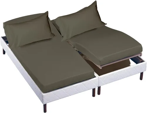 Miniatura 66 de Cottingon Juego de sábanas de 4 piezas de tamaño King con cabezal flexible, sábanas divididas de 34 pulgadas para camas ajustables con números