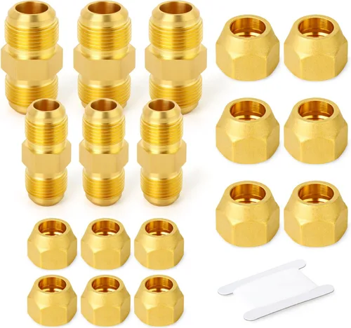 Miniatura 12 de GASHER Adaptador de codo de montaje de tubo de latón de 1/2 pulgada flare x 1/2 pulgada NPT macho Pipe