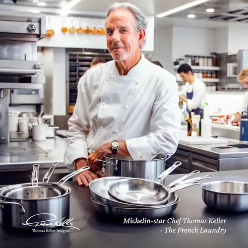 Miniatura 15 de Thomas Keller Insignia by Hestan - Juego de utensilios de cocina de acero inoxidable de 7 piezas, compatible con placa de inducción