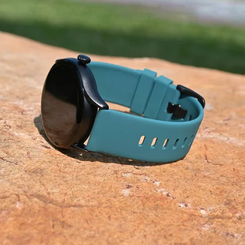 Miniatura 47 de BISONSTRAP Correas de reloj de silicona, correas de reloj delgadas con liberación rápida, 0.787 in, negro con hebilla negra