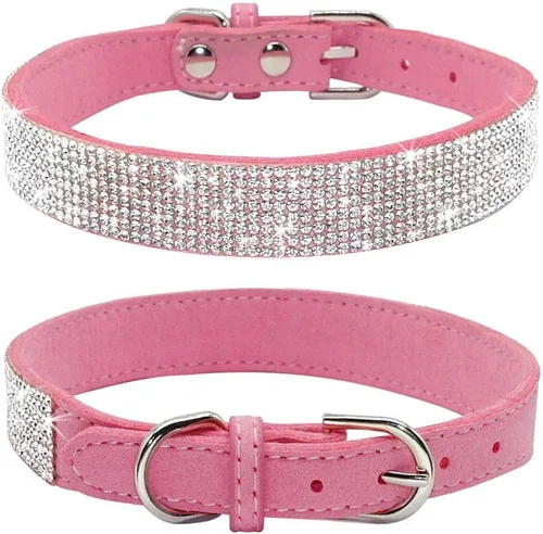 Miniatura 33 de Collares Pequeños para Perros Femeninos, Lindo Cristal de Rinstone con Pajarita de Diamante de Brillo para Cachorros para XXS XS Perros Pequeños