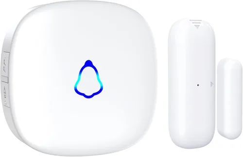 Timbre de puerta METEK, alarma inalámbrica de sensor de contacto para puertas abiertas con alcance de 500 pies, 58 timbres y 5 niveles de volumen
