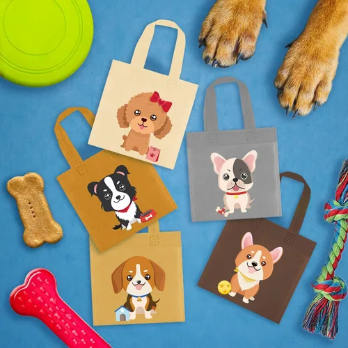 Miniatura 7 de BANBALLON 20 bolsas de golosinas para perros – Bolsas de golosinas no tejidas para cachorros para niños y baby showers, suministros para fiestas