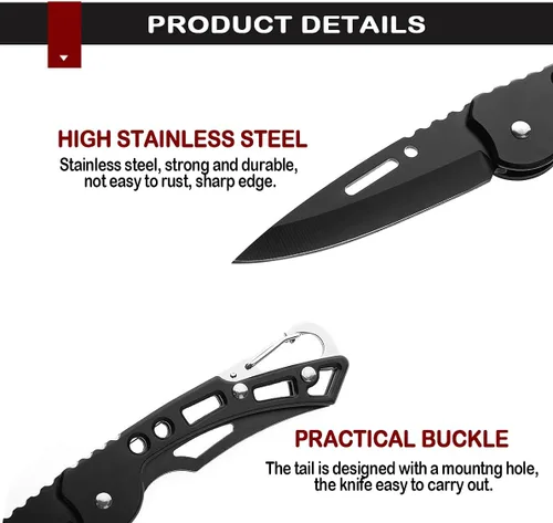 Miniatura 4 de Cuchillo plegable de bolsillo, hoja súper afilada de solo 2.5 pulgadas, bueno para acampar supervivencia actividades en interiores y exteriores