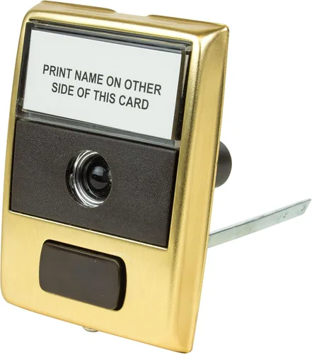 Miniatura 4 de Newhouse Hardware MCHBV - Timbre mecánico inalámbrico de dos notas y botón de puerta con visor integrado, tamaño único, blanco/latón
