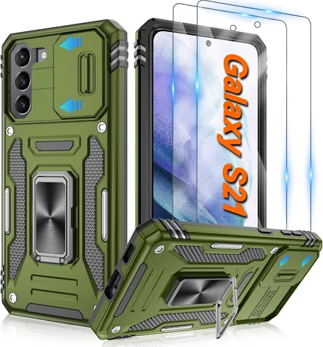 Miniatura 97 de Atump Funda para Motorola Moto G Play 2024 (4G) con [paquete de 2] protector de pantalla HD y cubierta para cámara deslizante, soporte de anillo
