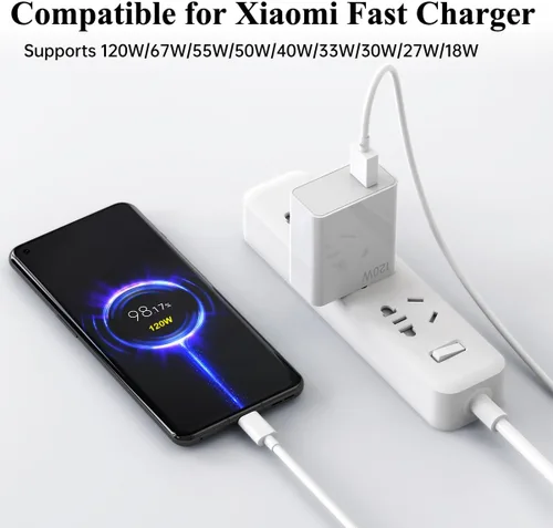 Miniatura 2 de Bloque de cargador de pared rápido de 120 W, 100 W, 90 W, compatible con Xiaomi 17 15 14 13 14t 12t 12s Pro Lite Redmi Note k80 K70 K60 K50 12 11