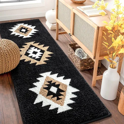 Miniatura 14 de DEXDE Alfombras de Baño Bohemias Marroquíes Alfombra de Baño 20x32 Pulgadas - Tapete de Baño Geométrico Antideslizante, Beige Crema Lavable a