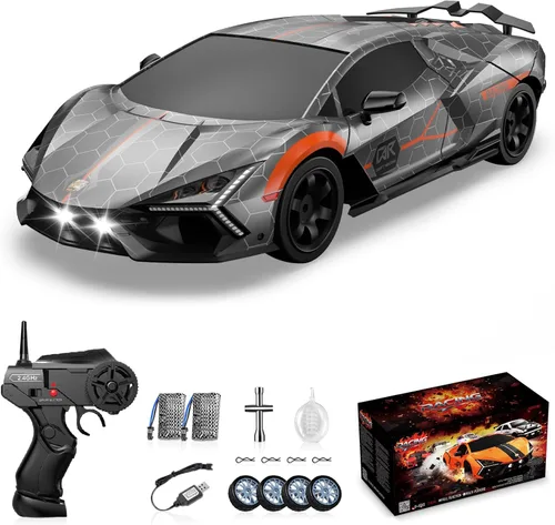 Miniatura 12 de Coche de deriva a control remoto, auto RC a la deriva de 2.4 GHz 1/16, autos de control remoto 4WD de alta velocidad, vehículos de carreras de Negro
