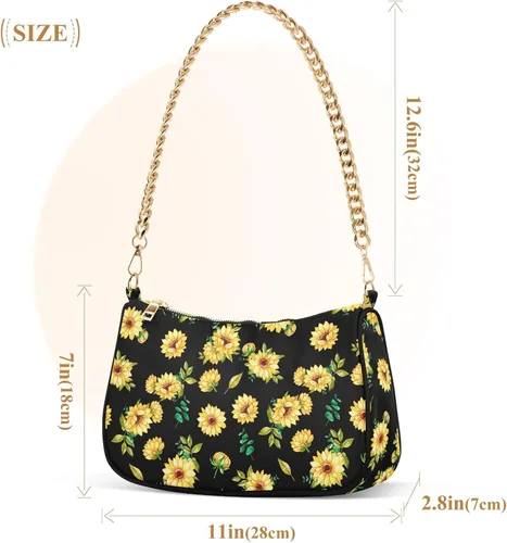 Miniatura 2 de Bolso de hombro con cadena pequeña para mujer, bolso de mano con cremallera