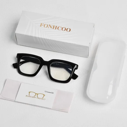 Miniatura 7 de FONHCOO Lentes de lectura para mujeres y hombres, bloqueo de luz azul, cuadrados, elegantes, para lectura de computadora con bisagra de resorte
