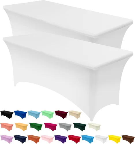 Miniatura 54 de Utopia Kitchen Mantel rectangular de spándex de 4 pies [1 unidad, negro] 200 GSM elástico, ajustado, lavable y resistente a las arrugas, cubierta
