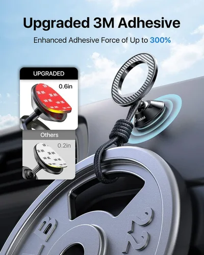 Miniatura 5 de andobil Magsafe Soporte de coche [imán más fuerte y adhesivo 3M mejorado] Soporte magnético para teléfono para tablero de automóvil 360 Soporte