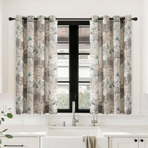 Miniatura 21 de MYSKY HOME - Cortinas plisadas con estampado floral para sala de estar/comedor, cortinas plisadas para proteger la privacidad, 84 pulgadas de largo