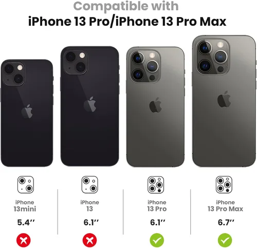 Miniatura 2 de Tensea Protector de lente de cámara para iPhone 13 Pro/iPhone 13 Pro Max, cubierta de protección para cámara, protector de pantalla de vidrio