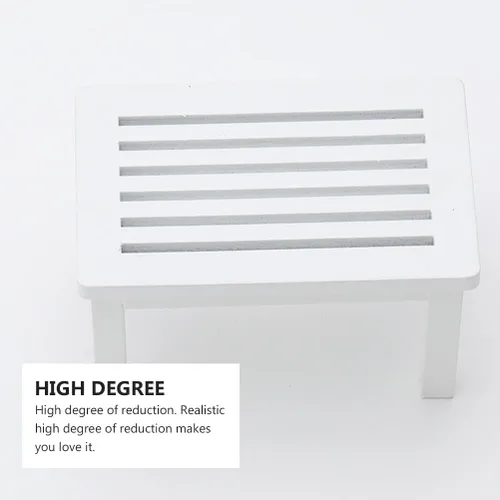 Miniatura 3 de Mesa de café de madera en miniatura, modelo de mesa de té blanca para casa de muñecas, escritorio de café, adorno de muebles pequeños