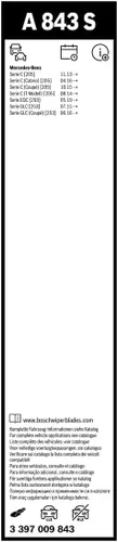 Miniatura 5 de Bosch 3397009843 AeroTwin Repuesto original de limpiaparabrisas OE para lado del conductor y del pasajero - Paquete de 2 (22" x 22")
