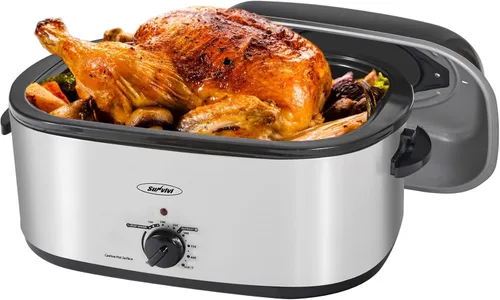 Miniatura 12 de Sunvivi Horno Tostador con Tapa de Autohilvanado, Horno Eléctrico de 20 Cuartos con Bandeja y Rejilla Extraíbles, Control de Temperatura de Rango