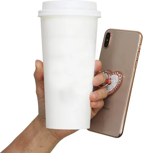 Miniatura 4 de Soporte de anillo para teléfono celular, rotación de 360°, agarre de anillo de dedo de metal con diamante para iPhone, iPod, iPad, Samsung Galaxy