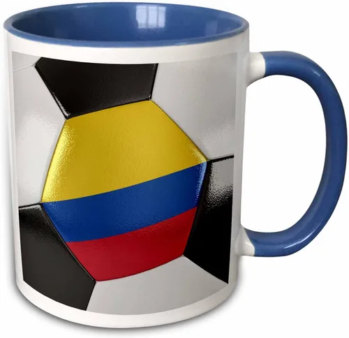 Miniatura 9 de 3dRose Colombia - Taza de fútbol (11 onzas), color negro