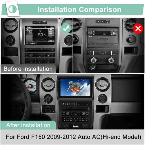 Miniatura 2 de Actualización de radio de 2 GB+64 GB para Ford F150 2009-2012 (Auto AC de gama alta) con pantalla táctil HD de 9 pulgadas, CarPlay