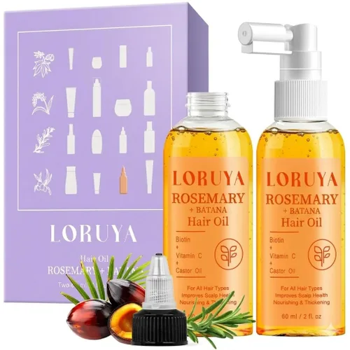 Aceite de romero para el crecimiento del cabello con aceite de batana, aceite de ricino y biotina, mezcla natural de aceites capilares para el