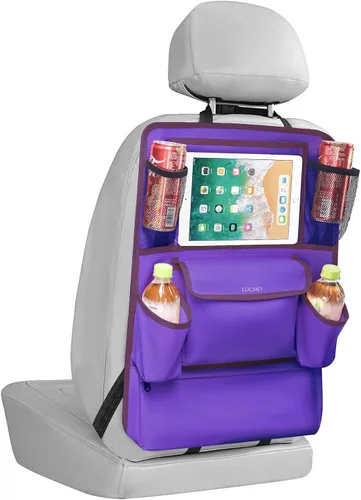 Miniatura 19 de LUCMO Organizador de asiento trasero de coche con soporte para tableta - 2 piezas, organizador de almacenamiento de coche con 6 bolsillos